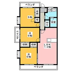 クレアール 3LDKの間取図画像