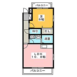 パレ・ソレイユ 1LDKの間取図画像