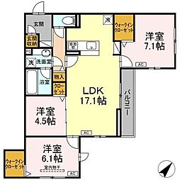 プリムラコウチ 3LDKの間取図画像