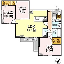 プリムラコウチ 3LDKの間取図画像