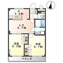 ツインヒルズ弐番館  ｜ 静岡県御殿場市二の岡１丁目（賃貸アパート2LDK・2階・49.58㎡） その2