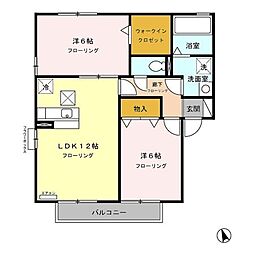サニーハイム 2LDKの間取図画像