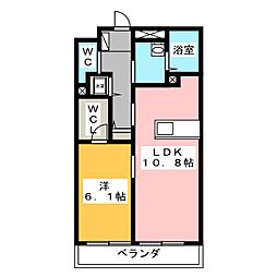 BEREOオリエンス 1LDKの間取図画像