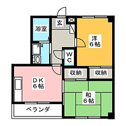 ヴィラメゾンマキ 2DKの間取図画像