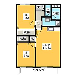 サボイコート 2LDKの間取図画像