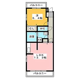 ソレイユノール 1LDKの間取図画像