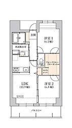 グラン トガリーゼ 2LDKの間取図画像