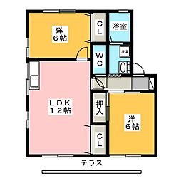 ララ守山 2LDKの間取図画像