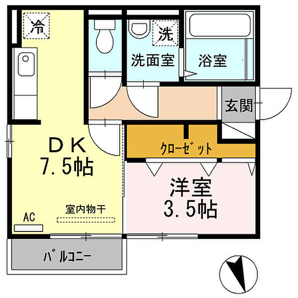 ディア・オーラ 101◎｜福岡県久留米市合川町(賃貸アパート1DK・1階・32.77㎡)の写真 その2