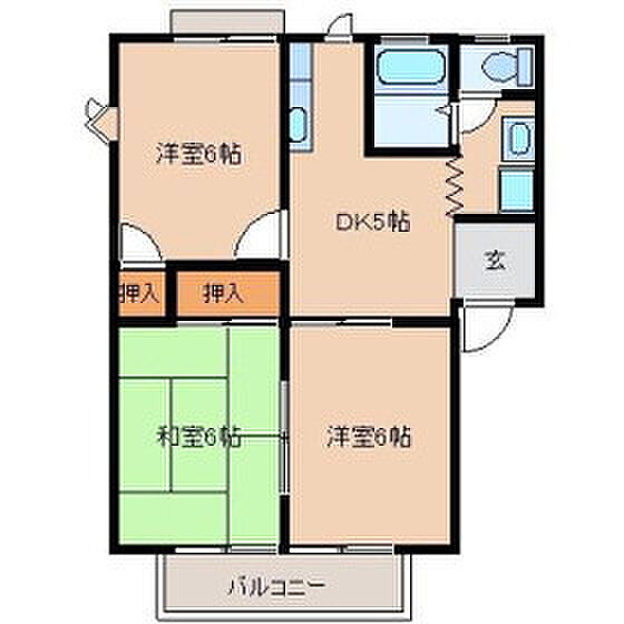 福岡県久留米市長門石2丁目(賃貸アパート3DK・1階・53.23㎡)の写真 その2