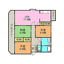 ラ・クール 301 ｜ 福岡県久留米市津福本町1655-3（賃貸マンション3LDK・3階・87.60㎡） その2