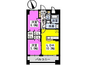 福岡県久留米市東櫛原町（賃貸マンション2LDK・2階・50.02㎡） その2