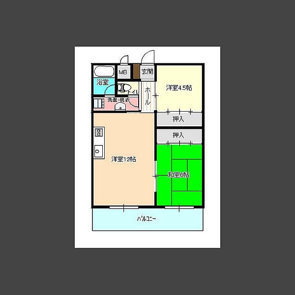 第2山下ビル 502｜福岡県久留米市櫛原町(賃貸マンション2LDK・5階・51.00㎡)の写真 その2