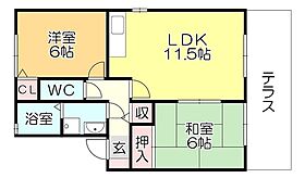 福岡県久留米市善導寺町与田122-1-1（賃貸アパート2LDK・2階・53.48㎡） その2