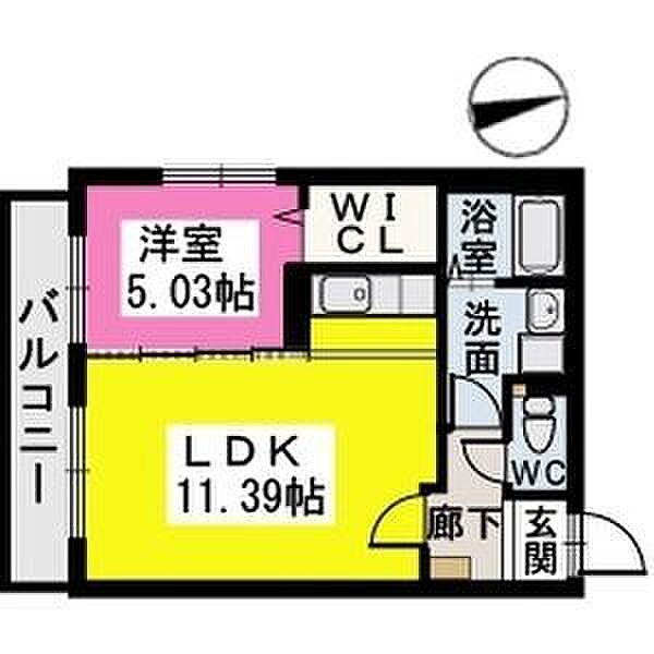 ヴィラジャスミン 301｜福岡県久留米市西町(賃貸マンション1LDK・3階・40.87㎡)の写真 その2