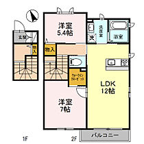 HEARTY S　ENT　F棟 202 ｜ 福岡県久留米市野中町938（賃貸アパート2LDK・2階・65.87㎡） その2