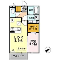 ラ－ン・サバーイII 105 ｜ 福岡県久留米市宮ノ陣5丁目19番82-1号（賃貸アパート1LDK・1階・33.61㎡） その2