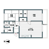 福岡県久留米市江戸屋敷1丁目7-2（賃貸マンション2LDK・2階・60.40㎡） その2