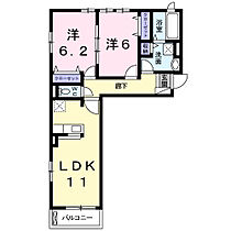 オペラハウスII番館 203 ｜ 福岡県久留米市津福本町2181番地3（賃貸アパート2LDK・2階・56.79㎡） その2