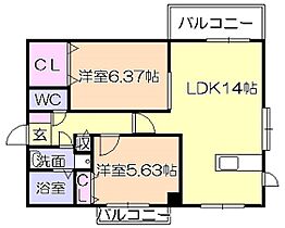 GraceHarp花畑 405 ｜ 福岡県久留米市西町1019（賃貸マンション2LDK・4階・59.52㎡） その2