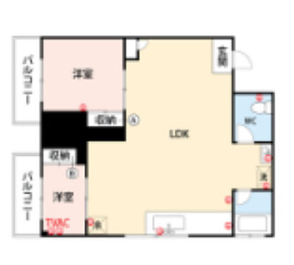 大石ビル 202｜福岡県久留米市西町(賃貸マンション2LDK・2階・52.19㎡)の写真 その2