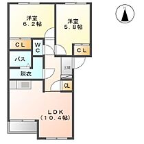 福岡県久留米市三潴町高三潴1962-1（賃貸アパート2LDK・2階・51.81㎡） その2