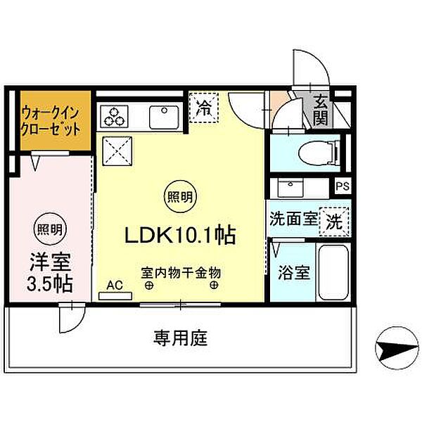 D-ROOM　FIRST　大善寺駅前 ｜福岡県久留米市大善寺大橋1丁目(賃貸アパート1LDK・1階・33.38㎡)の写真 その2