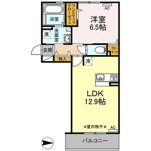福岡県うきは市吉井町千年(賃貸アパート1LDK・2階・47.21㎡)の写真 その2