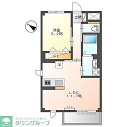 ATB松之内 2階1LDKの間取り