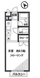 京急本線 能見台駅 徒歩10分の賃貸アパート 1階ワンルームの間取り