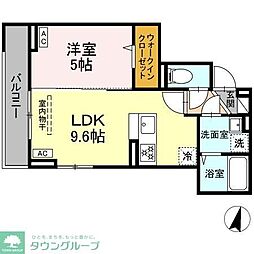 横浜市営地下鉄ブルーライン 港南中央駅 徒歩7分の賃貸アパート 3階1LDKの間取り