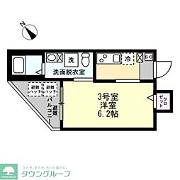 ベイルーム横須賀中央2 1Kの間取図画像