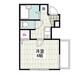メゾン加藤2 1Kの間取図画像