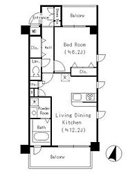 ピースフル 1LDKの間取図画像