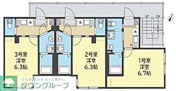 almo新杉田 1Kの間取図画像