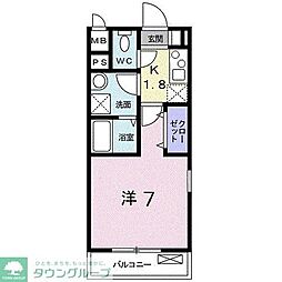 YNハイム2 1Kの間取図画像