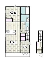 葉山元町ハイム 1SLDKの間取図画像
