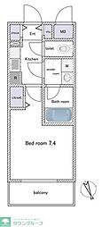 プラティーク海戸 1Kの間取図画像