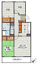 テレパレス日限山 3LDKの間取図画像