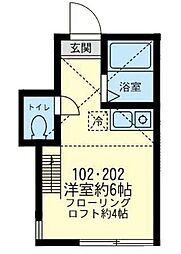ユナイト田浦リオ・ブランコ ワンルームの間取図画像
