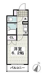 サウスィング上大岡 1Kの間取図画像