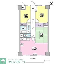 大和第一ビルラ・コスタ壱番館 3LDKの間取図画像