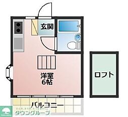 港南スナイプハウス ワンルームの間取図画像