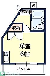 スプリングハイツ金沢文庫 ワンルームの間取図画像