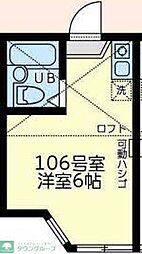 ユナイト上町ヘルマンミュラー ワンルームの間取図画像
