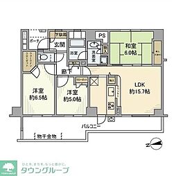 ローレルスクエア港南台C棟 3LDKの間取図画像