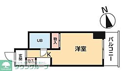 TOP仲木戸No.1 ワンルームの間取図画像
