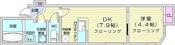 プレシャス北8条 ｜北海道札幌市東区北八条東5丁目(賃貸アパート1DK・3階・26.00㎡)の写真 その2