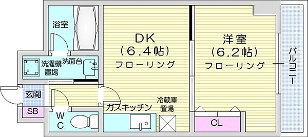 ターフサイド桑園 ｜北海道札幌市中央区北十二条西16丁目(賃貸マンション1DK・2階・30.00㎡)の写真 その2