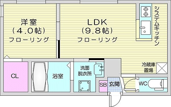 Terrace Kasumi ｜北海道札幌市中央区南十条西1丁目(賃貸マンション1LDK・1階・32.68㎡)の写真 その2